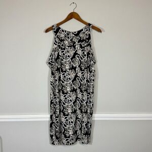 Lulu B Sexy Dress Sleeveless Plus‎ Sz 1X Coral Rope Print UPF 50+ Black Tan